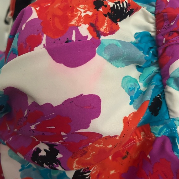 Mazu Swim Floral Plus Size (14) Tankini Top only Padded tata Support Cinched - Picture 3 of 10